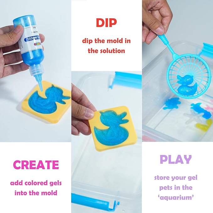 Magic Water Elf Toy Kit for Kids Ages 3-12, DIY Sensory Craft with 20 Bottles of Magic Gel, 20 Molds, STEM Educational Science Activity, Water Beads for Kids Ages 6-12, Birthday Party Gifts