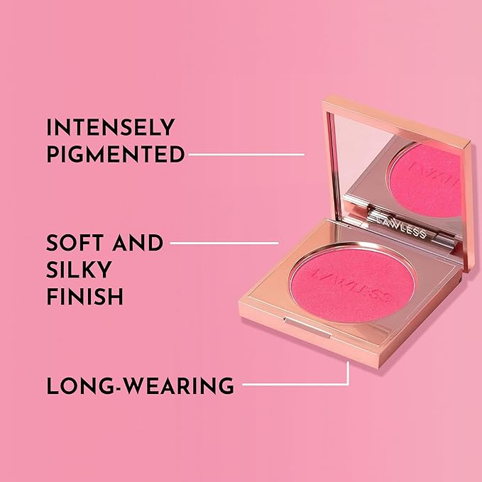 LAWLESS Women's Make Me Blush Talc Free Velvet Blush, Watermelon, Pink, 0.18 Ounce