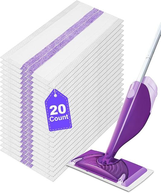 20-Pack Disposable Mop Pad Refills for Swiffer Wet Jet Spray Mop - Wet Jet Pads for All Floor Types - 5 Layers Thickened Durable and Super Absorbent