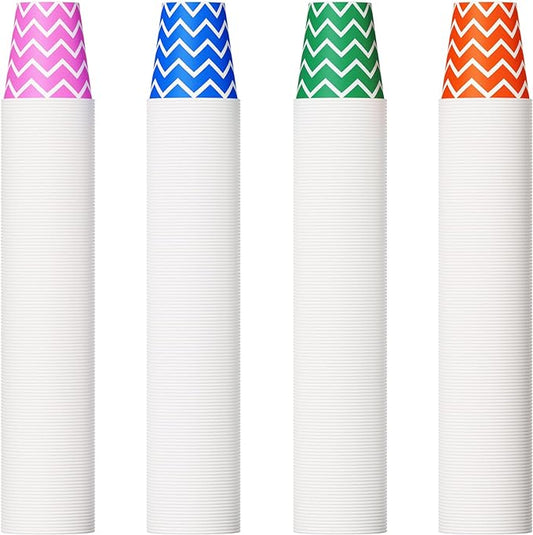 500 Pack 5oz Paper Cups, Multicolor Paper Disposable Cups, Small Mouthwash Cups, Cold Beverage Drinking Cup for Party, Travel and Event (Strip)