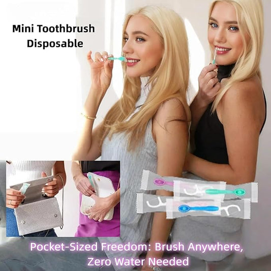 Small Toothbrush Disposable with Toothpaste,Tongue Scrapers,Floss and Pick.Travel Tooth Brush Pack for Work or Travel.Individually Wrapped, 26 Count, Mint and Three Other Fruit Flavors