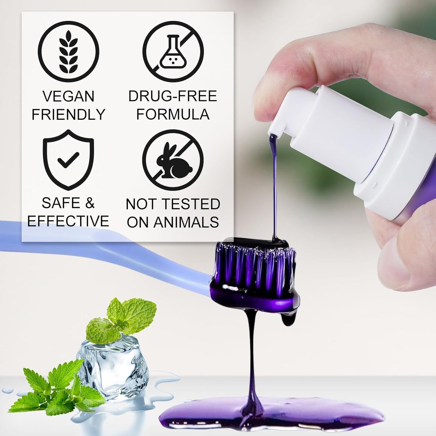 Purple Toothpaste for Teeth Whitening |Purples Teeth Whitening Kit |Stain Removal & Enamel Safe | Fresh Breath Formula with Unique Purple |for Coffee/Smokers/Tea