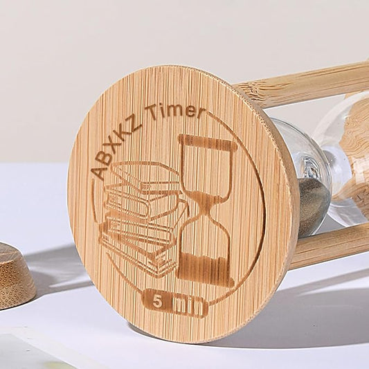 Mini Hourglass,5 Minute Sand Timer,Wooden Sandglass Timer, Sand Watch 5 Min, reloj de Arena- Unique Sand Clock for Classroom,Cooking,Desk Decor & Gift Brown