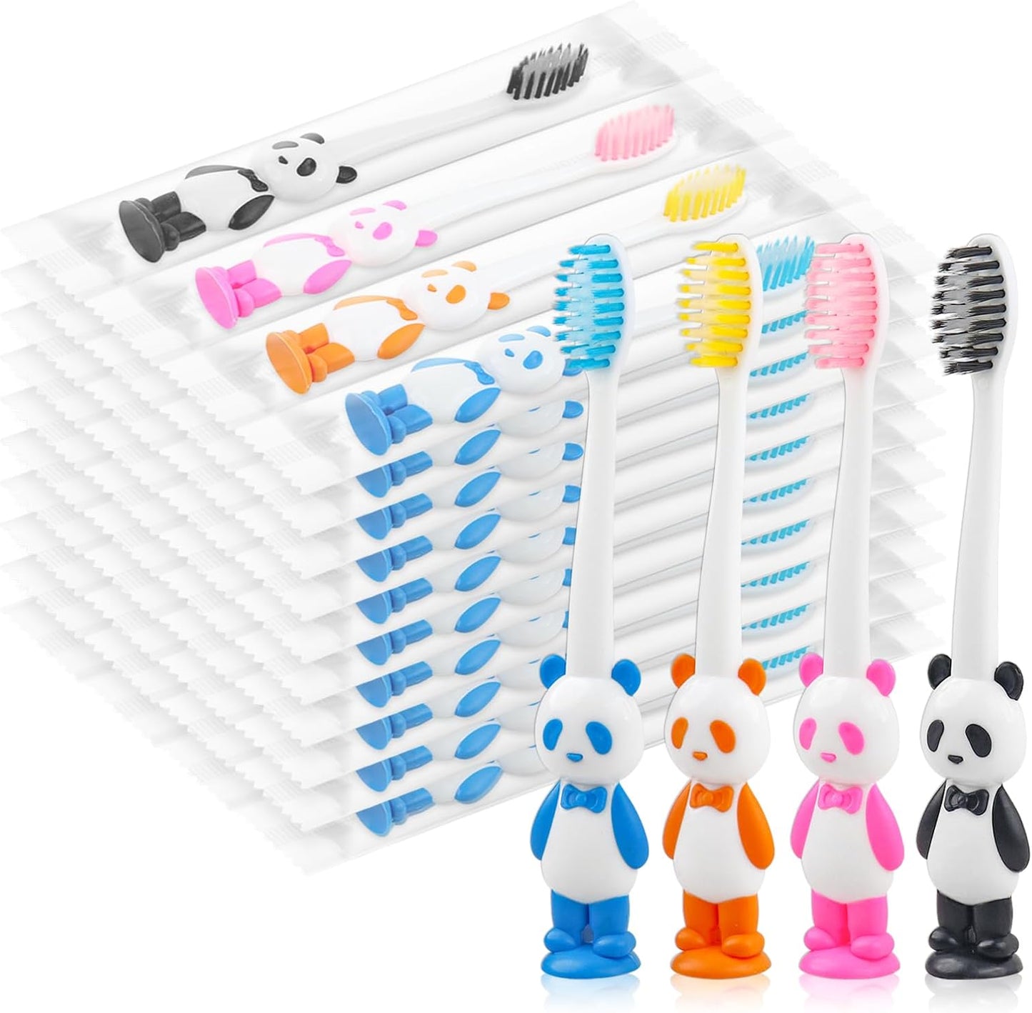 Disposable Toddler Toothbrush Kids Bulk Pack of 200,Suction Cup Bulk Children Toothbrushes for Kid Age 2+ Individually Wrapped Animal Toothbrush for Boys,Girls,for Home,School,Camp,Daycare,Travel