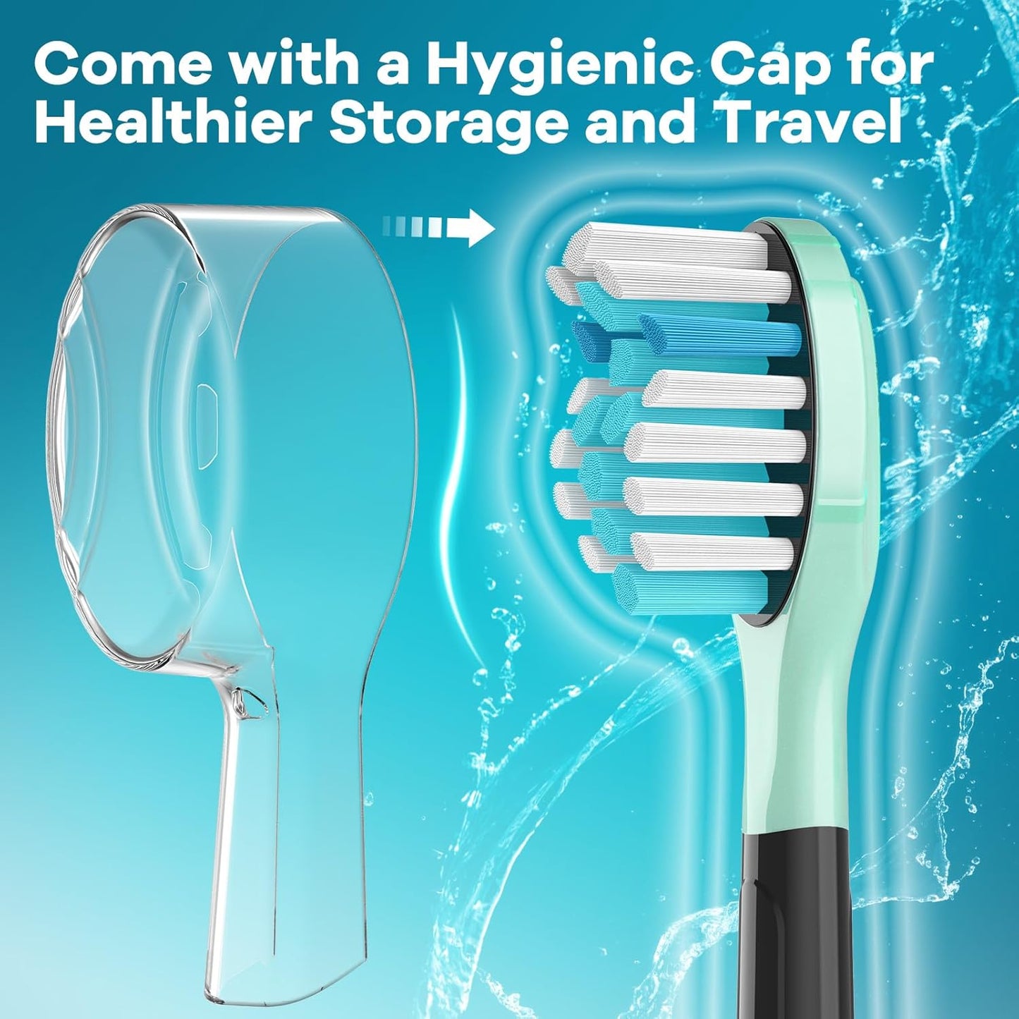 Aoremon Toothbrush Replacement Heads for Sonciare C3 - Brush Heads for Philips Sonicare 2 Series 3 Series ProtectiveClean 4100 5100 6100 DiamondClean FlexCare HealthyWhite G3 W3 C2 G2 C1,4 Count,Black