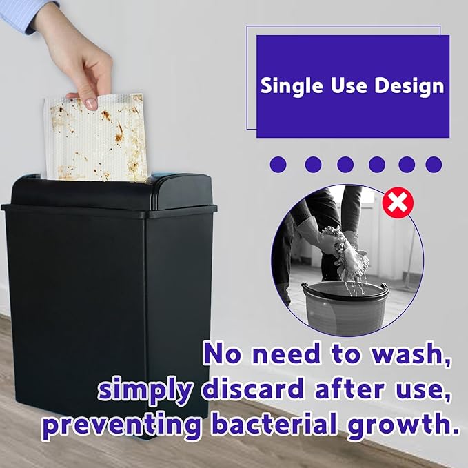 12 Count Disposable Mop Pad Replacement for Swiffer WetJet Spray Mop, Extra Strong Dirt Locking and Water Absorbent, Powerful Stain Removal Effortlessly Cleans Hardwood, Tile and Laminate Floors