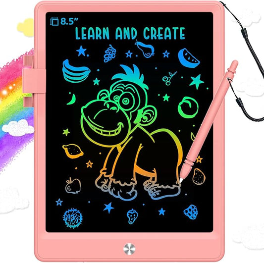 Toddler Toys for 3-6 Years Old Girls Boys, LCD Writing Tablet 8.5 Inch Doodle Board, Electronic Drawing Tablet, Drawing Pads,Travel Gifts for Kids Age 3 4 5 6 7 Year Old Girls Boys (Pink)