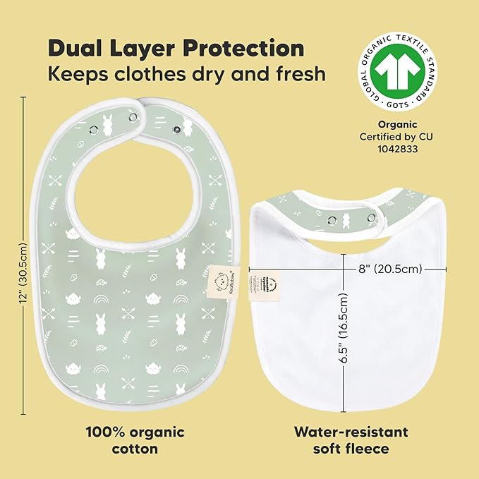 8-Pack Organic Baby Bibs for Boys, Girls - Soft Cotton Drooling and Teething Bibs for Baby Girl & Boy, Extra Absorbent, Easy To Clean & Put On for Toddler, Newborn, Infant 0-24 Months (Nordic)