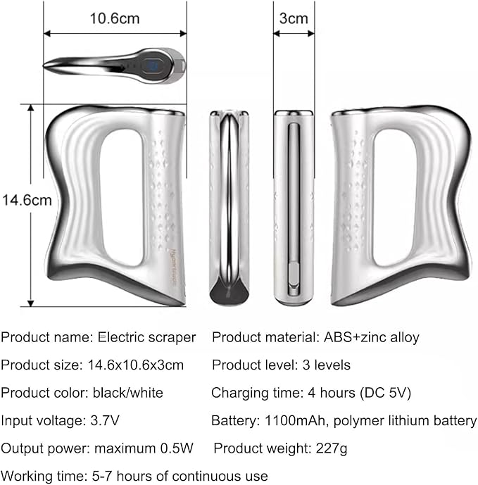 2025 New Fascia Knife Multifunctional Massage Tool Christmas Gift Electric Fascia Knife for Muscle Relaxation Scraper for Fascial Massager for The Whole Body (White)