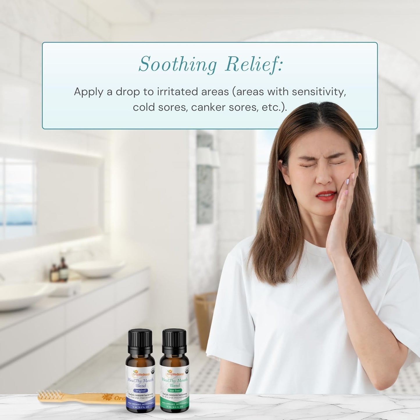 OraWellness Nut Free Healthy Mouth Blend Organic Toothpaste & Mouthwash Alternative Tooth Oil, Natural Mouth Rinse for Healthy Teeth & Gums for Women, Men and Kids, Pack of 1