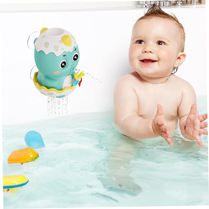 Baby Bath Toys Cute Water Slide Dinosaur Bath Toys with Cup, DIY Track & Balls, Educational Interactive Toy Slide for Baby 3 4 5 6 Shower Toddler