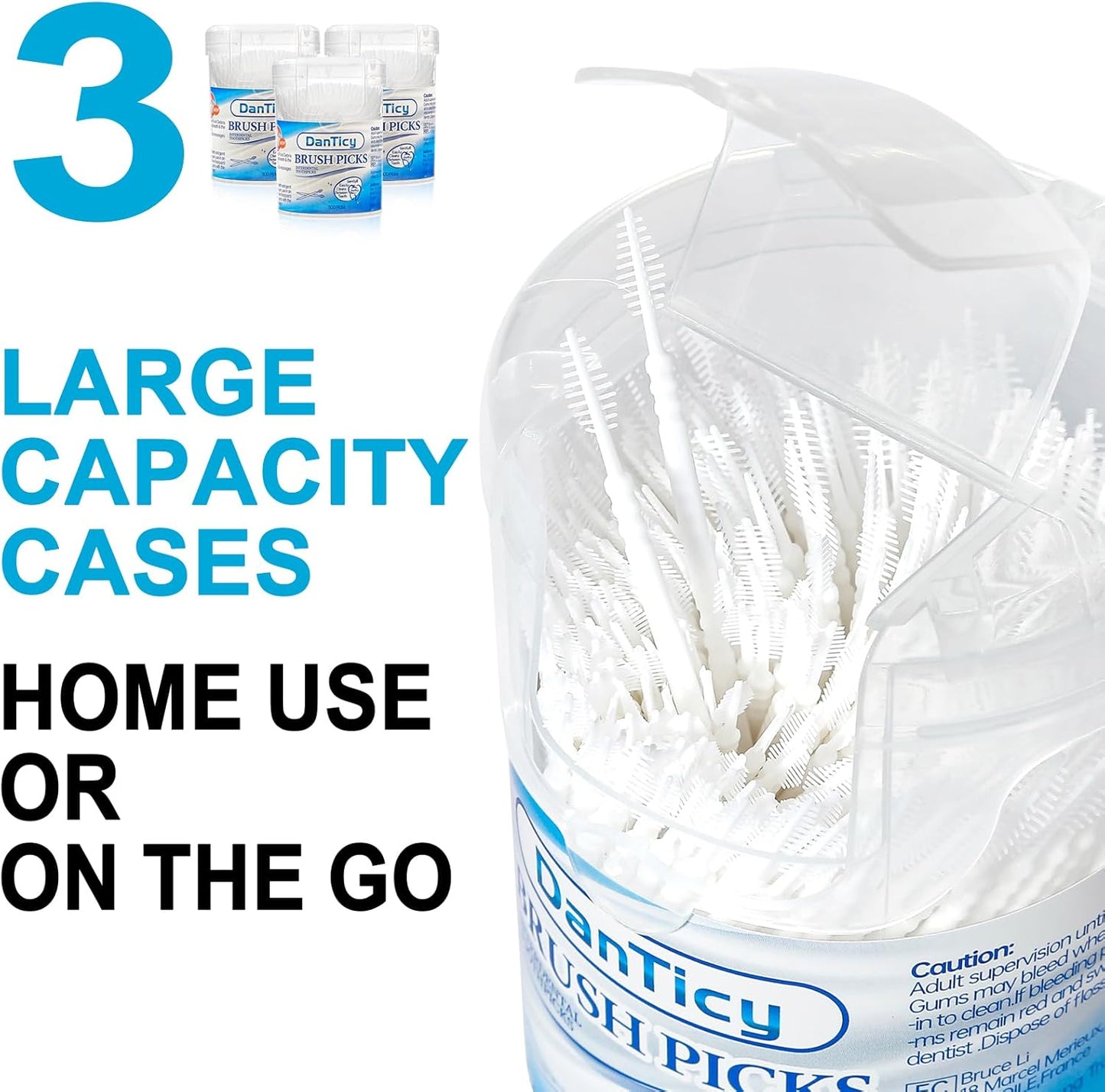 Brushpicks Interdental Toothpicks,Soft Bristle Dental Floss Picks Toothpicks,Helps Removes Plaque and Debris Between Your Teeth 900PCS (Pack of 3)