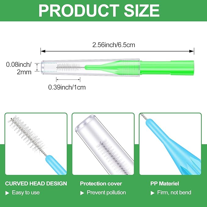 Zopeal 250 Pieces Braces Flossers Interdental Brush for Cleaner Tooth Toothpick Dental Teeth Flossing Picks Head Oral Dental Hygiene Cleaning Tool Soft Cleaners