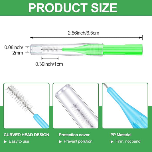 Zopeal 250 Pieces Braces Flossers Interdental Brush for Cleaner Tooth Toothpick Dental Teeth Flossing Picks Head Oral Dental Hygiene Cleaning Tool Soft Cleaners