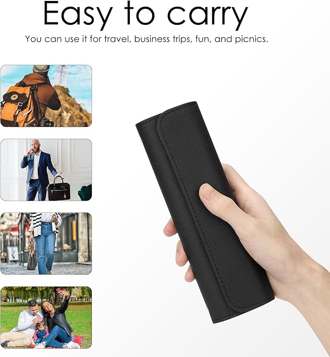 Travel Electric Toothbrush Case, Portable Containers Toothbrush Holder Storage Box, PU Toothbrush Travel Case Compatible with Oral-b Pro 1500 8000, Philips 4100, 5100 6100, 9900 (Black leather 2Pack)