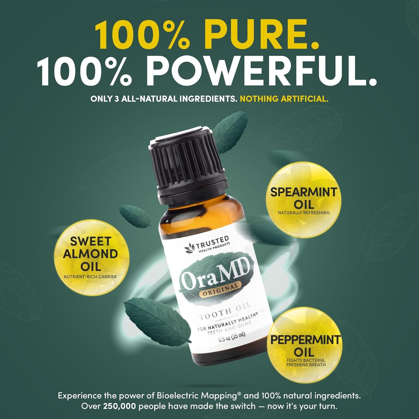 OraMD Original Tooth Oil for Oil Pulling - Healthy Gums, Fresh Breath & Sensitive Teeth Relief - Natural Alternative to Mouthwash (1-Pack)