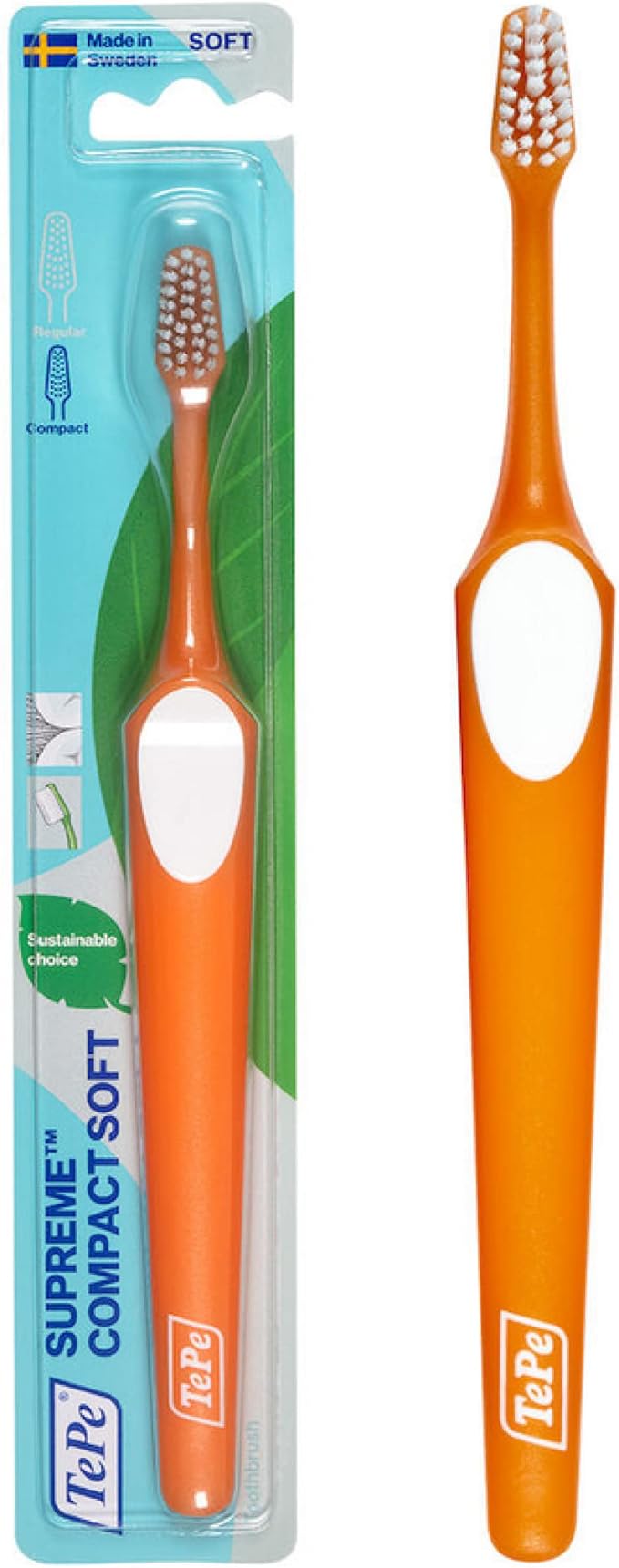 TePe Supreme Compact Soft Toothbrushes – Soft Bristle Toothbrush 1 Pk