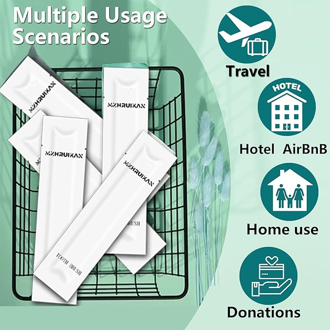 20 PCS Disposable Toothbrushes, Bulk Individually Wrapped Toothbrushes, Travel Toothbrush Pack, Ultra Soft Bristles & Non-Slip Handle, Perfect for Home, Travel, Hotel, Donation (20 Pieces)