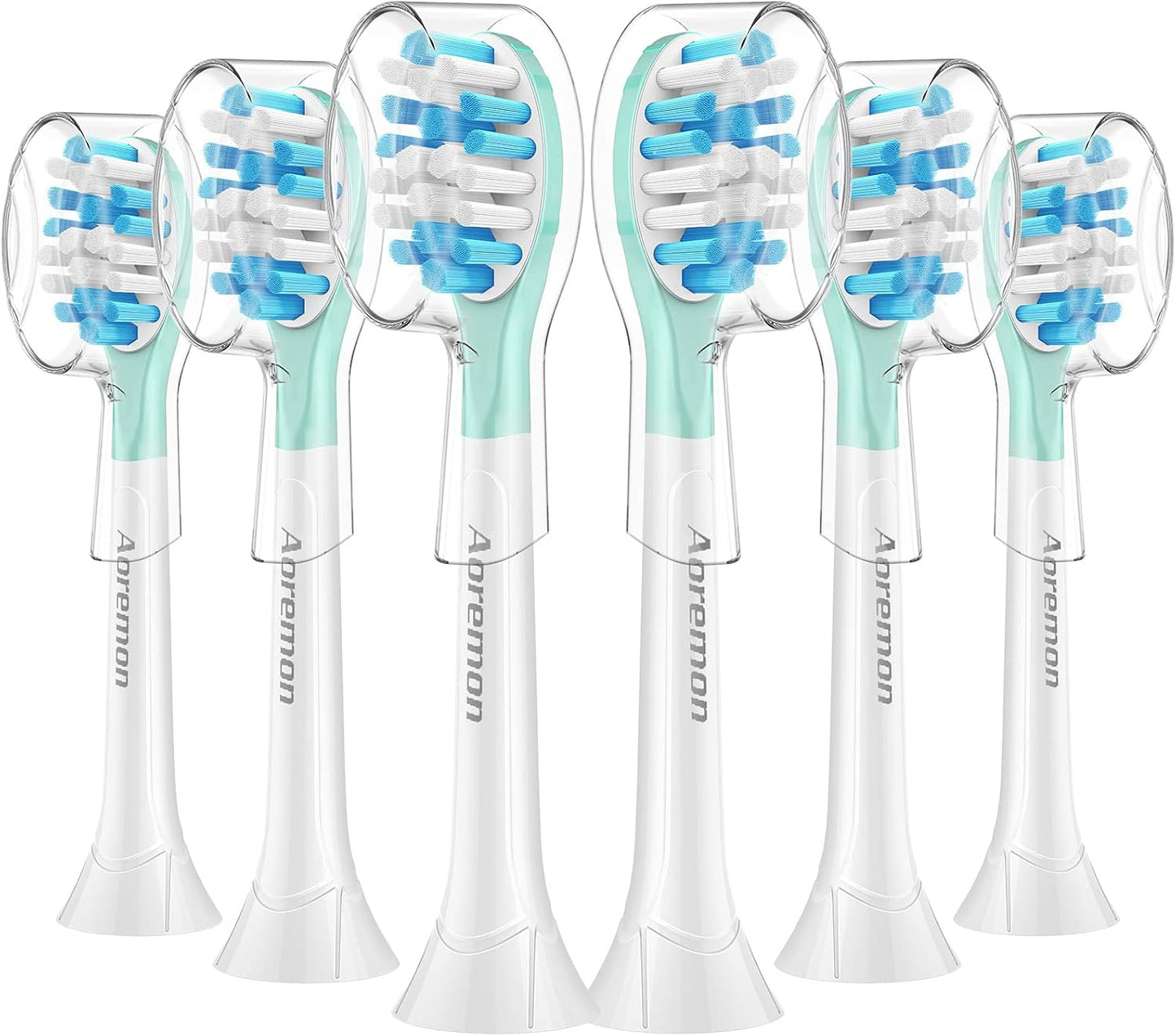 Aoremon Replacement Toothbrush Heads for Philips Sonicare C3 Premium Plaque Control HX9044/65 G3 Gum Care HX9054/65 W3 4100 5100 6100 7500 C1 C2 Flexcare Diamondclean HealthyWhite, 6 Count, White