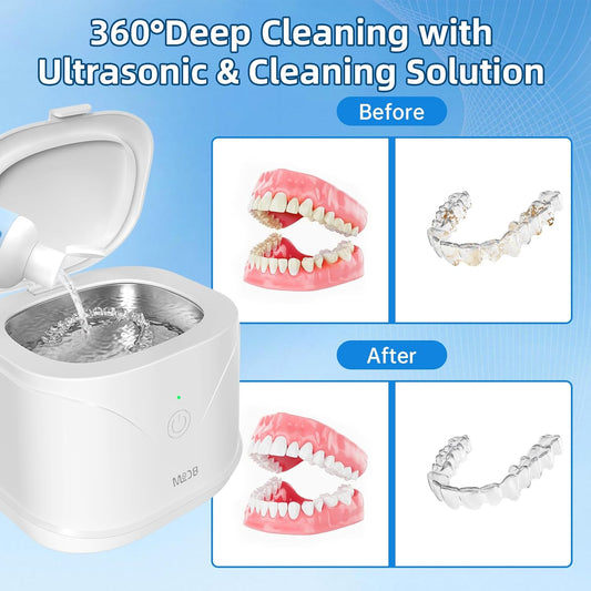 Bcom Ultrasonic Retainer Cleaner Solution, Jewelry Cleaner Solution Deep Clean for Retainer, Mouthguards, Night Guards, Aligners and Jewelry Ring, Odor Stain Remover for Ultrasonic Machines (8.5 oz)