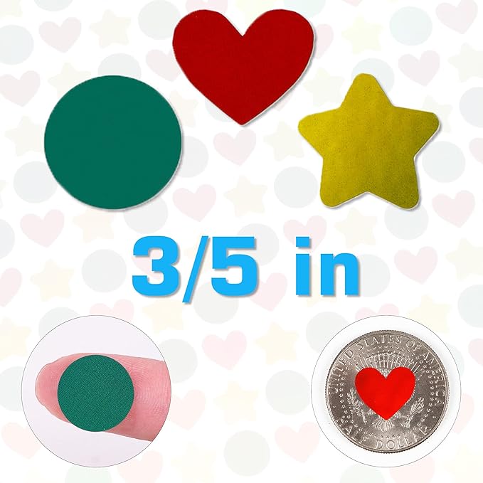 Holographic Stickers for Kids, 2160 Pcs, Star Heart Dot Shapes, Multicolor Sparkly Reward Charts, School Classroom Teacher Supplies, DIY Decorations, 0.6 Inch