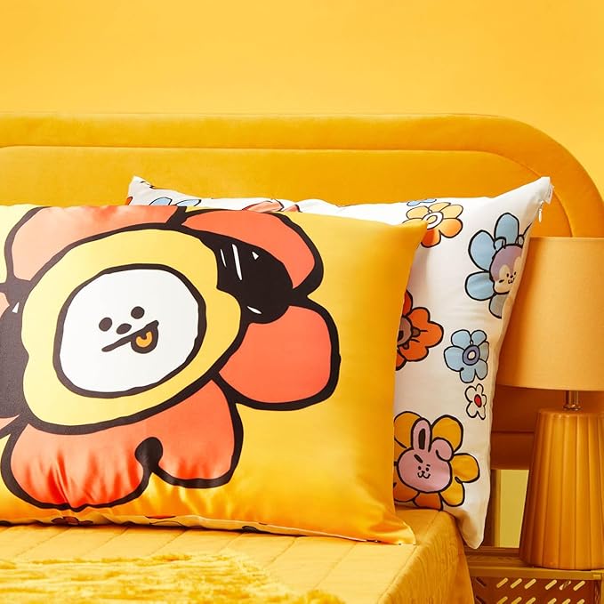 Kitsch x BT21 (Chimmy) Satin Pillowcase with Zipper for Hair & Skin - Softer Than Silk Pillow Cases, Smooth Cooling Pillow Cover, Wrinkle-Free, Machine Washable, King Size (19x36)