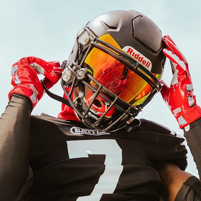 Battle Sports Oxygen Football Mouthguard - Football Mouth Guard with Strap, Superior Airflow & Better Performance, Maximum Breathability, Works with Braces - Beware of Dog/Black