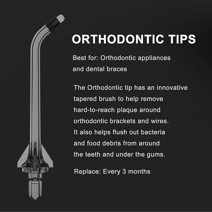 Replacement Heads for Nicwell Oralfree Water Flosser,4 Orthodontic Replacement Heads Oral Irrigator Jet Tip(Orthodontic Tips)