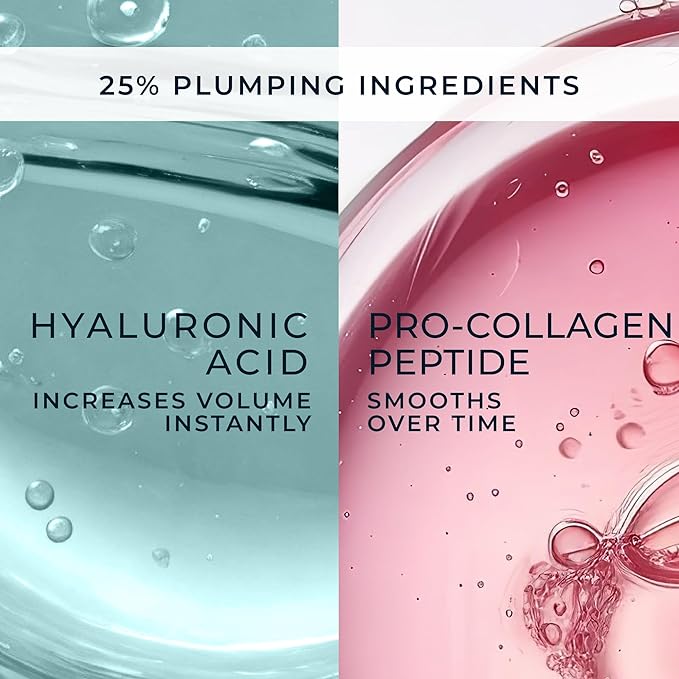 RoC Derm Correxion Lip Volumizer - Lip Plumper Peptide Treatment with Hyaluronic Acid & Vitamin E + Line Smoothing Eye Cream Packette