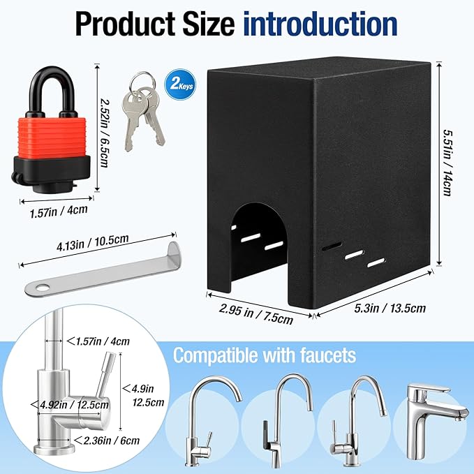 Faucet Cover Child Proof & Pet Proof - Sink Faucet Lock for Kitchen, Bathroom & Drinking Water Faucets | Secure Spigot Guard for Kids, Toddlers & Pets (Large)