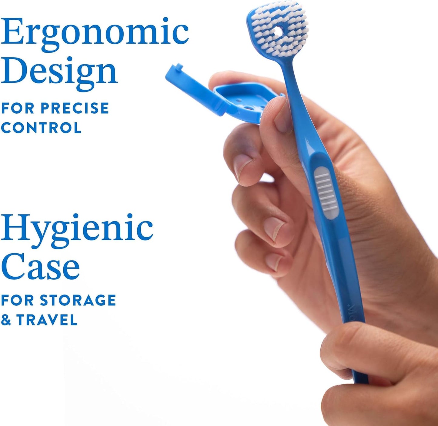 Soft Bristle Tongue Brush for Adults (1 Pack), Reduce Bad Breath & Improve Oral Hygiene, Tongue Scraper Brush Ergonomic Handle & Protective Cap, Tongue Cleaner for Adults, Tongue Scraper for Adults