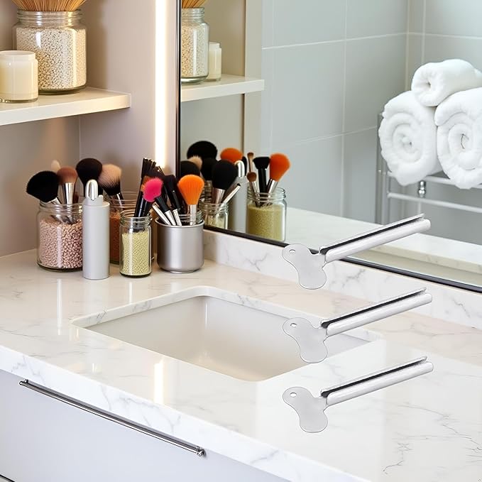 3 Pcs Silver Metal Tube Squeezer Keys, Tube Toothpaste Squeezer Keys Metal Hair Dye Color Key Roller Dispenser Tools, Daily Living Tube Squeezing Aids