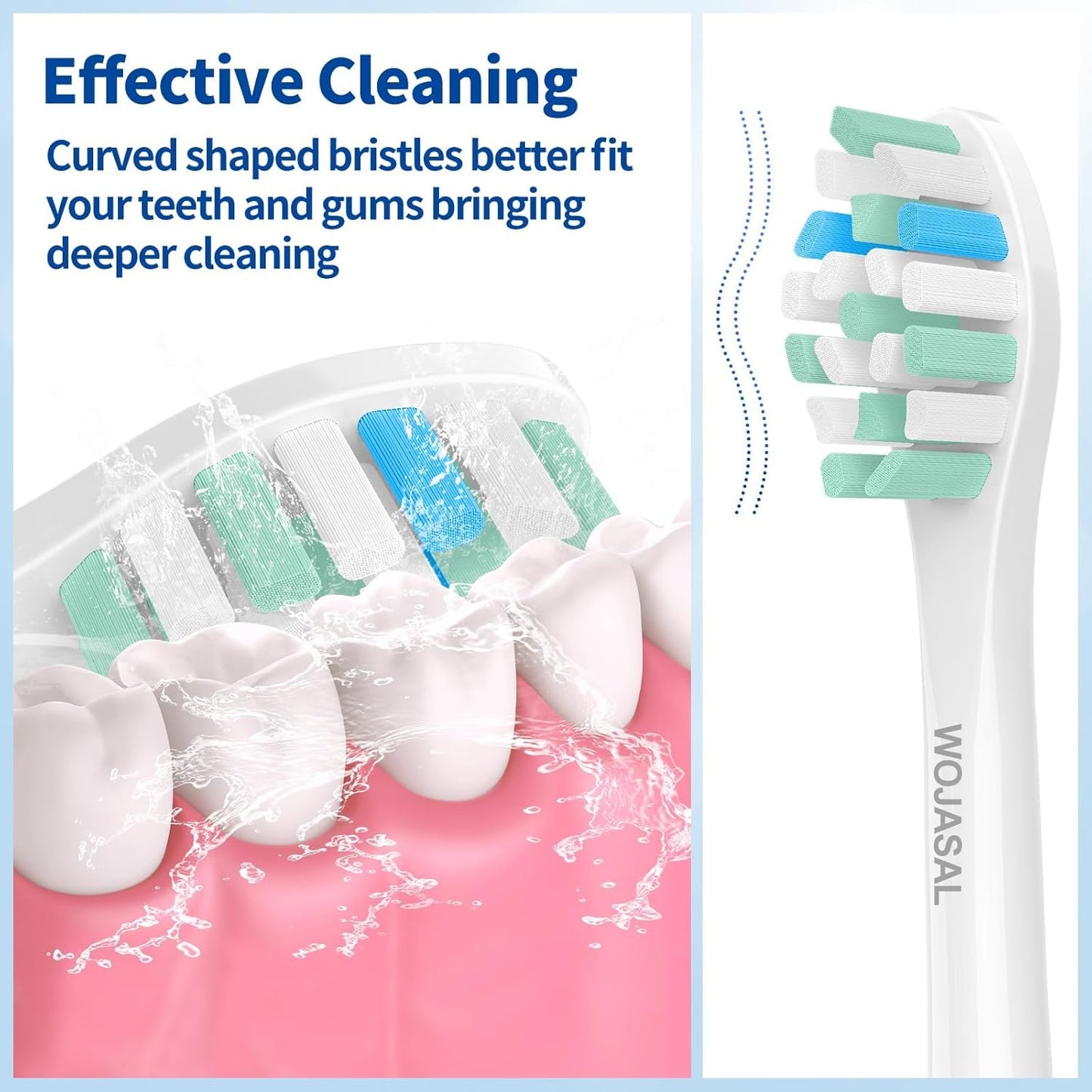 Replacement Brush Heads Compatible with Philips SoniCare Electric Toothbrushes, Dupont Bristles for Effective Cleaning, Snap-on System, 8 Pack, White