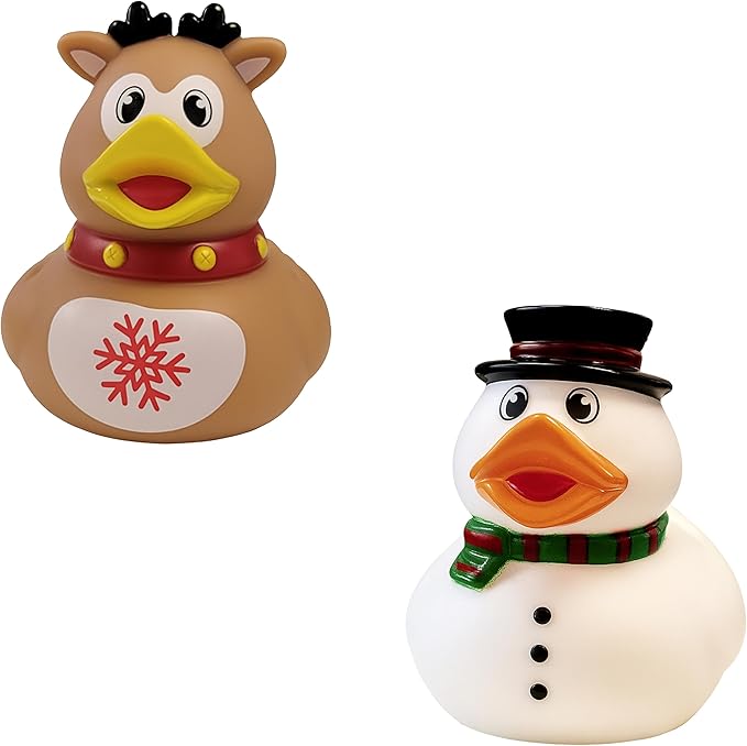 Christmas Rubber Duck, 6-Pack Toy Duckies for Kids, Bath Birthday Gifts Baby Showers Summer Beach and Pool Activity, 3.5" Inches (6-Pack)