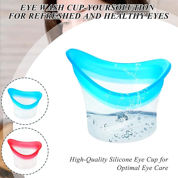 4Pcs Eye Wash Cup Eye Wash Bath Kit Silicone Eye Cleaning Cup for Eye Rinse Portable Eye Care Tool Eye Cleaner for Quick Relief Tired Eyes Cleaning Eye Dust Makeup Irritants