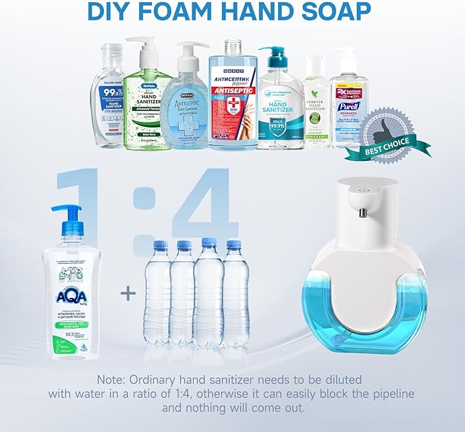 2 Pack Automatic Foaming Soap Dispenser 14.2oz/420ML Touchless Automatic Foaming Soap Dispenser,Rechargeabled Wall Mounted Smart Soap Dispenser for Bathroom Kitchen