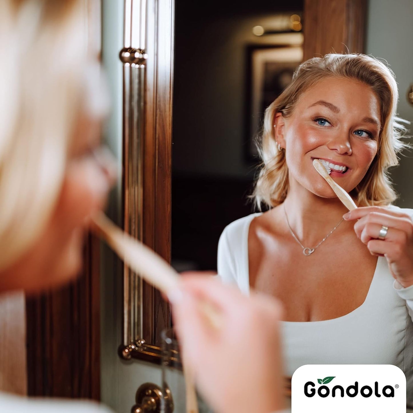 Gondola Organic Bamboo Toothbrushes (Adults - 4 Count (Pack of 1))