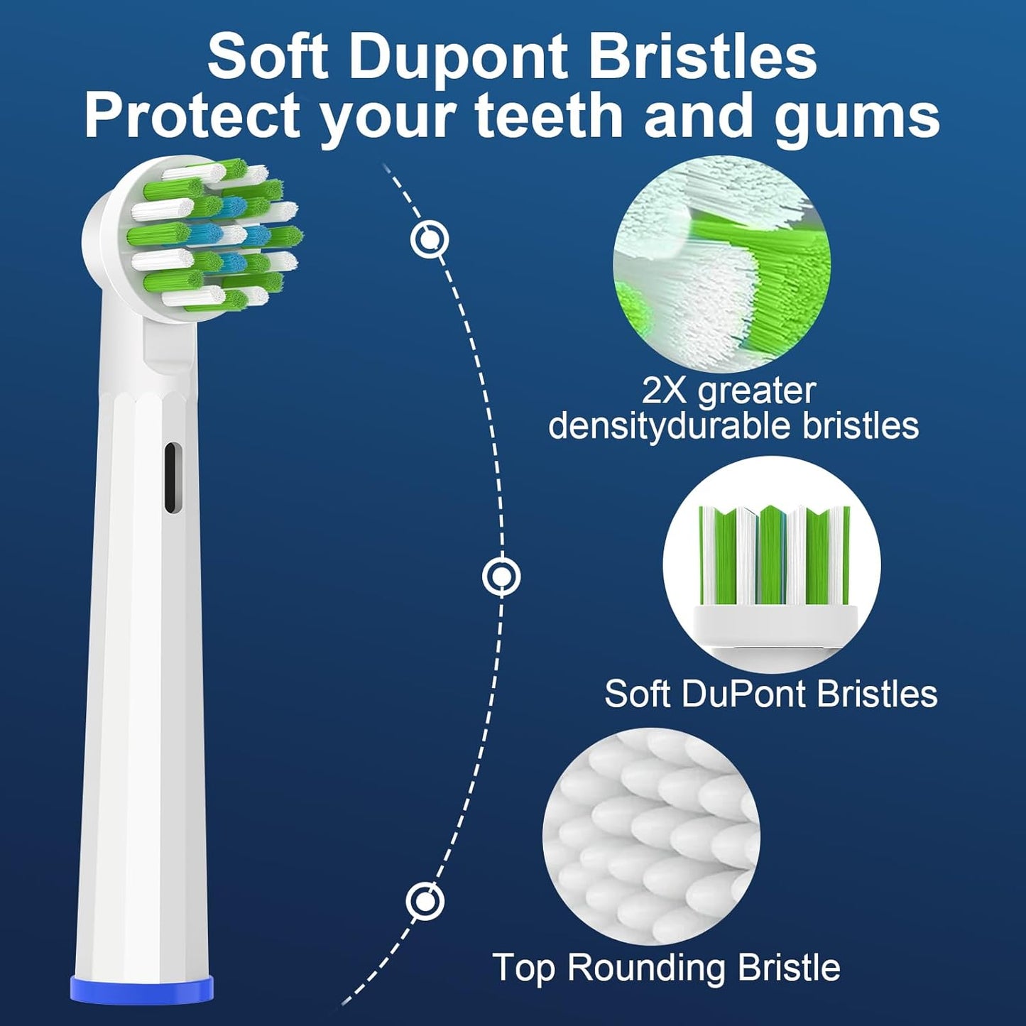 Replacement Toothbrush Heads Compatible with Oral b Braun Smart 1500/7500,Pro 1000/1500,Genius x/6000/Cross/Floss/Sensitive, 16PCS Electric Brush Heads Refill for Braun Oral B