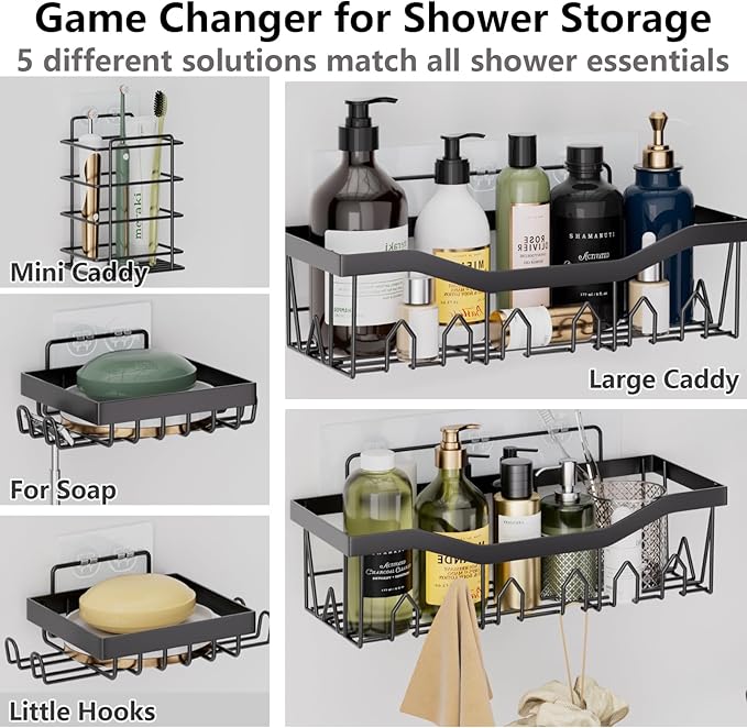 28PC Bathroom Set - Gorgeous Pink Bathroom Set, Bathroom Accessory Set, Pink Shower Curtain Set with 5PC Shower Caddy