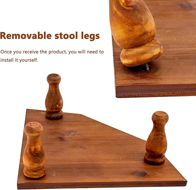 Wood Corner Counter Shelf Framehouse Decorative Tray Stand for Kitchen Bathroom Riser Organizer Coffee Bar Display Shelf with Detachable Legs (Darkbrown)