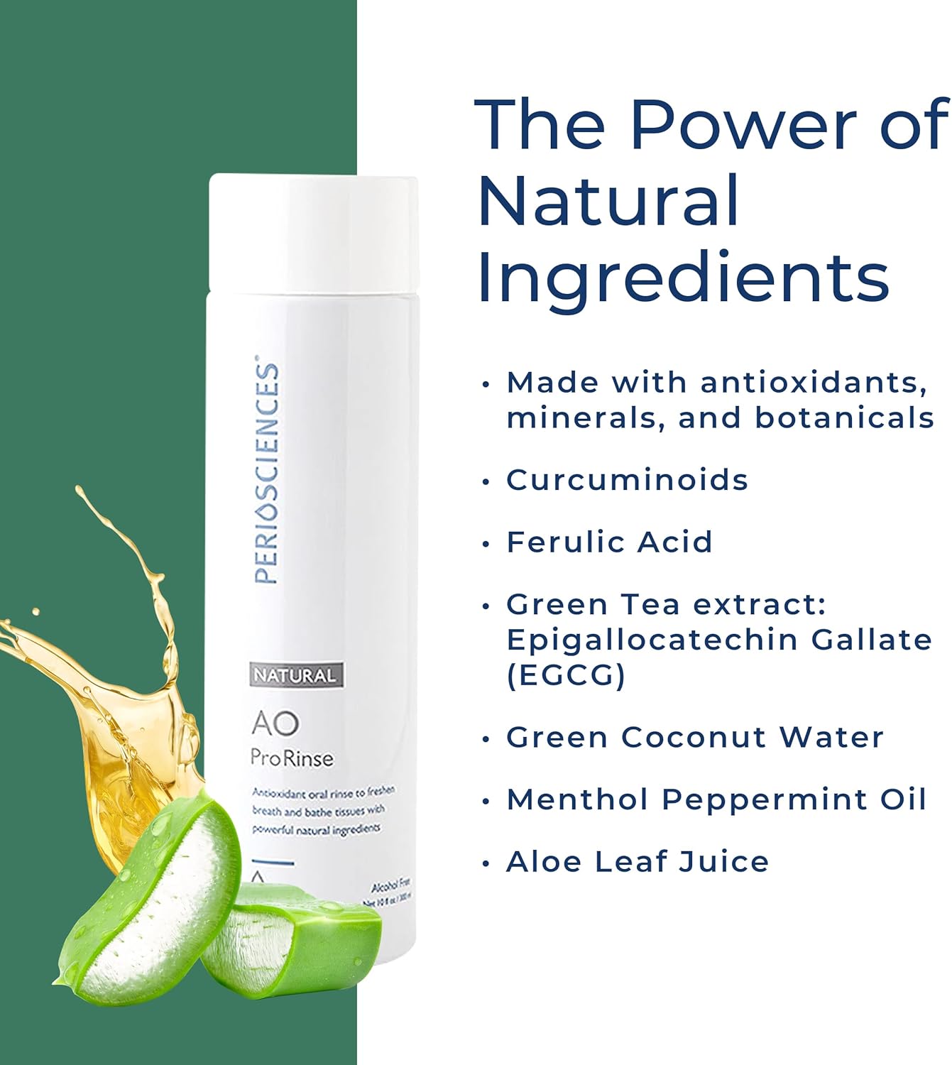 PerioSciences AO ProRinse Natural Mouthwash with Antioxidants and Amino Acids – Orthodontic Mouthwash – Fluoride-Free, 10 Fl Oz / 300ml