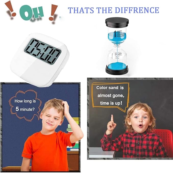 Sand Timer 1 Minute Hourglass Timer： Colorful Sand Watch 1 Minute, Small Blue Sand Clock one Minute, Plastic Hour Glass Sandglass Timer for Kids, Games, Classroom, Kitchen, Decoration