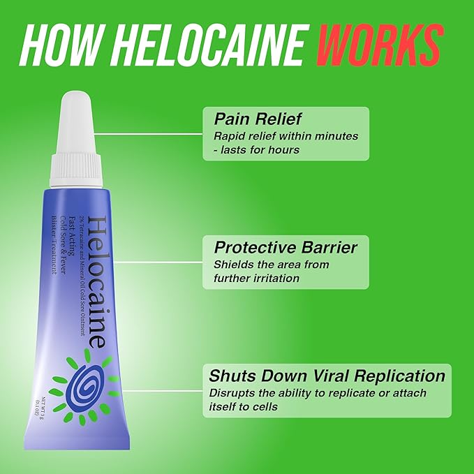 Fast Acting Cold Sore Treatment for Lips & Inside Mouth Canker Sore, Oral and Topical Rapid Pain Relief Over-The-Counter, 3g, 2 Pack