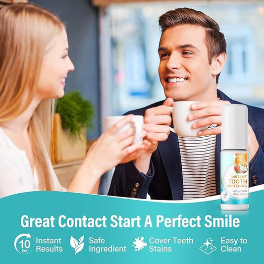 Tooth Paint, Instant Teeth Whitening Paint, Safe & Gentle White Paint for Teeth, Long-Lasting, Portable & Simple, Get Confident Smile