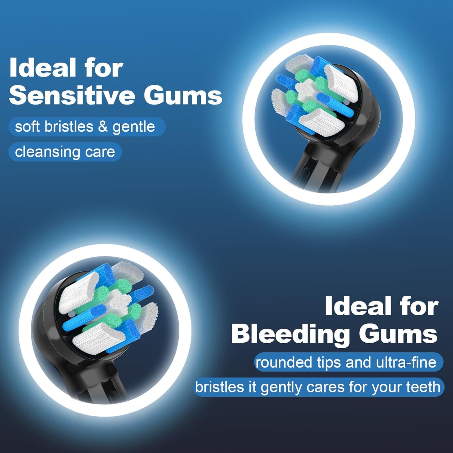 12 PCS IO Replacement Heads Compatible with Oral B IO 2/3/4/5/6/7/8/9/10/Deep Clean Series Electric Toothbrush, Brush Heads Compatible with Oral B IO for Teeth Cleaning (Black/White)