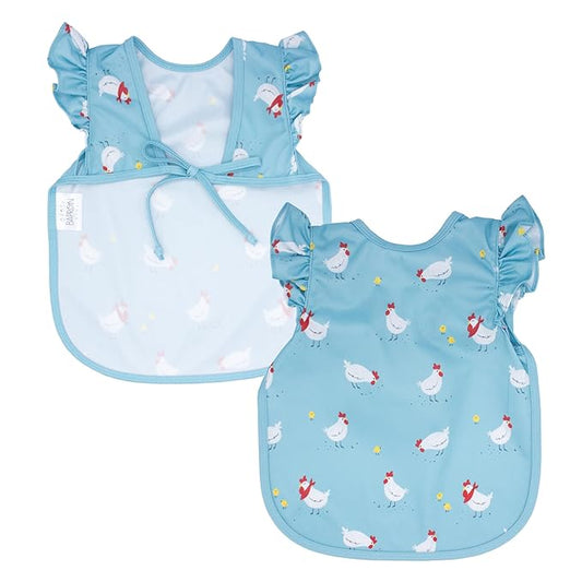 BapronBaby Flutter Little Chickies Bapron - No Neck Tie Safer Bib for Baby & Toddler - Soft Waterproof Stain Resistant - Machine Washable - Sz Preschool 3-5yrs