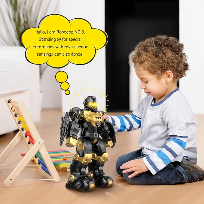 SONOMO Toys for 6-9 Year Old Boys, RC Robot Gifts for Kids Intelligent Programmable Robot (Black)