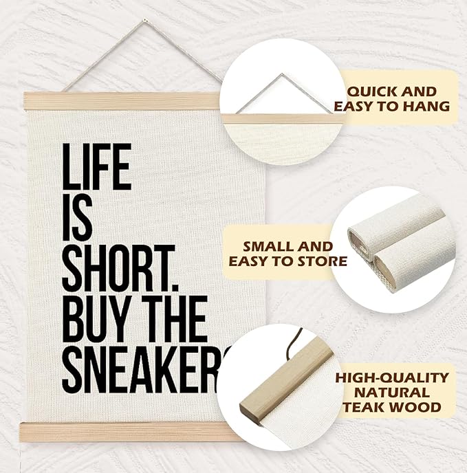 Yomisex Sneaker Wall Art, Shoes Poster, Sneakerhead Gifts for Men, Sneakerhead Room Decor, Trendy Sneaker Canvas Prints Wall Art Framed for Teen Boys Guys Mens Room Bedroom, 12x16 Inch Set of 2