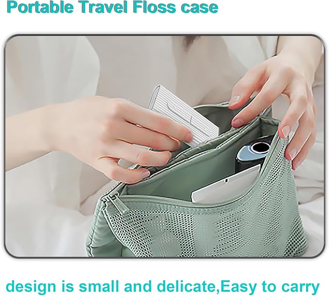 Holy rose Portable Dental Floss Picks Dispenser 2 Box,Travel Floss Case with Adult Floss Sticks 80Count,Portable Flosser Toothpick Perfect for Home,Travel Cleaning Teeth,Tool for Oral Care(Blue