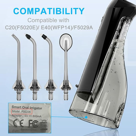 Water Dental Flosser Tip Replacement Heads Oral Irrigator Refill Heads Jet Tips,Only Compatible Water Flosser COSLUS C20 (F5020E), E40 (WFP14), C31 (F5023), C50, and C51
